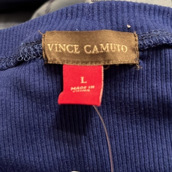 NWT Vince Camuto Women's Short Puff Sleeve Ribbed Crewneck Top Large - Picture 4 of 6